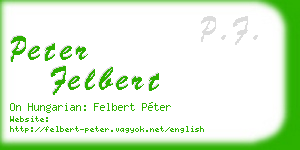 peter felbert business card