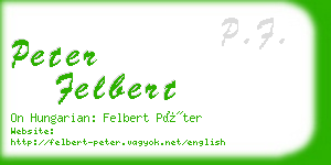 peter felbert business card